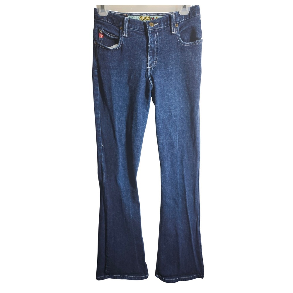 Mudd Jeans Girls Size 5 Bootcut Dark‎ Wash Denim Pants 32 inseam